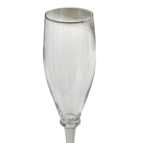 Clear Glass Champagne Flutes Set Of 2 Elegant Stemware For Celebrations Or Dinin - Picture 5 of 8